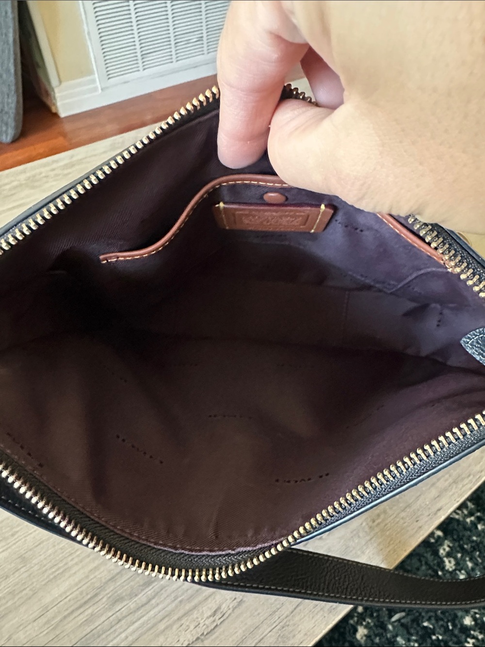 Coach Chaise Black Pebbled Leather Crossbody with Gold Hardware - Picture 11 of 16